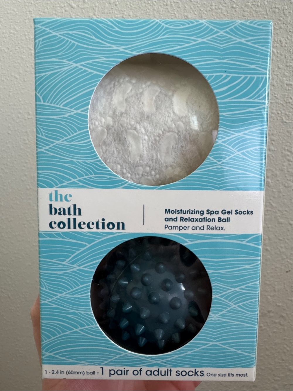 The Bath Collection Moisturizing Spa Gel Socks & Massage Ball - New